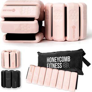 HONEYCOMB FITNESS Ankle or Wrist Weights Pair - 1.1 lbs Each, Adjustable Size